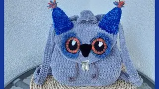 Вязаный крючком плюшевый рюкзак совы для детей и подростков.