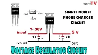 How to make VOLTAGE REGULATOR using 7805 ic | 7v - 3v INPUT 5v outpot