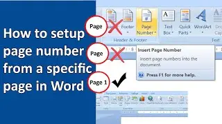 Insert Page Number for specific pages in MS Word
