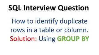 SQL Query to find duplicate records from a table | SQL interview questions 