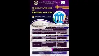 Three days Workshop on Bank Branch Audit -Day 1