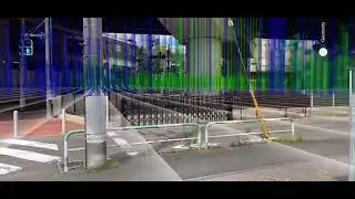 Scan lines in city models with ARCore Streetscape Geometry API
