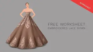 (Worksheet) Embroidered Lace Gown Tutorial (Procreate)