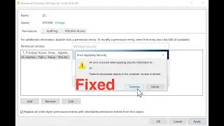 [Fixed]Failed to enumerate objects in the container . Access is Denied.