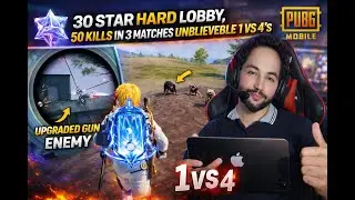 50 Kills in 3 Matches 🔥 30⭐ Hard Lobby | INSANE 1v4 | PUBG Mobile