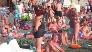 Пляж Чайка (Адлер). Черное море. 3 авг 2017. Chaika Beach (Adler)