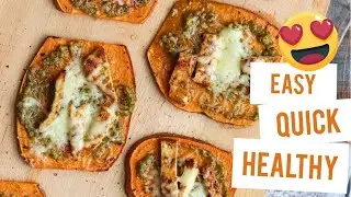 Mini Sweet Potato Pesto Chicken Pizzas - A Healthy Low-Carb Pizza Recipe