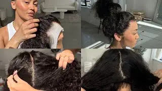 Natural high bun wig Install tutorial // Detailed using Got2be spray #noglue