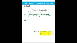 Integration - Trigonometric Function || Math Practice #shorts #maths #calculus #integration