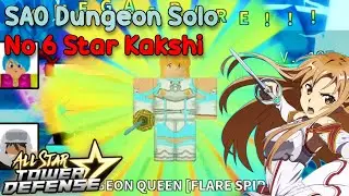 SAO DUNGEON SOLO WITH NO 6 STARS KAKASHI | Roblox All Star Tower Defense (ASTD)