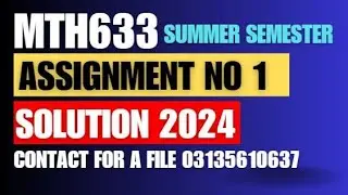 Mth633 assignment 1 solution 2024/mth633 assignment no 1 summer smeter 💯
