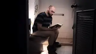 POV waiting outside Vsauce's toilet