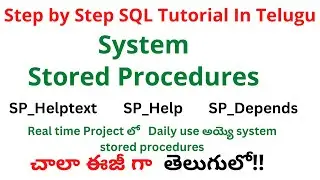 #16 System Stored Procedures in SQL Telugu | SQL System Stored Procedures | SQL in Telugu