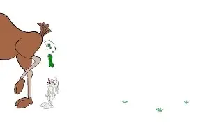 Funny cartoon about elk and hare