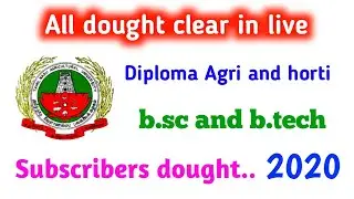 TNAU subscribers dought clear in this video 2020.
