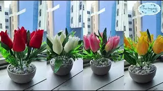 bunga tulip mini plastik | mini tulip artificial flowers | Tulips