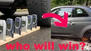 who will win? CAR VS 7 NOKIA 🥶 EPIC challenge | car crash SMR #1
