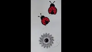 Ladybug Mandala | How to Draw Easy Mandala for Beginners Step by Step #mandalaart #ladybug #drawing