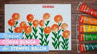 MEMBUAT CORAK BUNGA DARI STEMPEL BALON