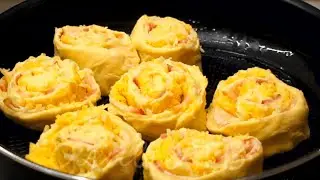 Слоеные Завитушки с Беконом и Сыром на скорую руку