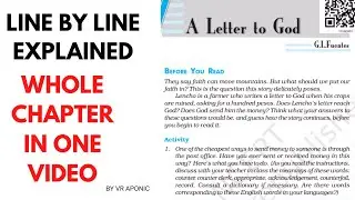 A Letter To God । A letter to god line by line explained। A letter to god Question answer। #vraponic