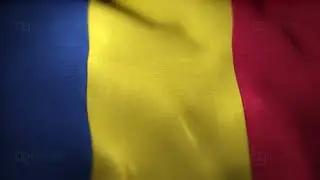 Romania Flag - Realistic - Waving Flag - Full HD - 1080 - Seamless Loop