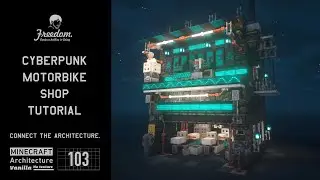 Minecraft Tutorial | A Real Architect Builds a Cyberpunk Motorbike Shop 