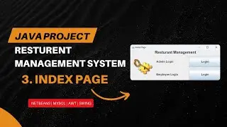 03. Restaurant Management System Java Project | Index Page | NetBeans MySQL Database