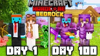 We Survived 100 Days in BEDROCK Minecraft Hardcore... DUOS!