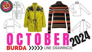 BURDA 10/2024 FULL LINE DRAWINGS | Fall Autumn Sewing Ideas