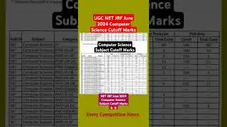 UGC NET JRF June 2024 Computer Science Cutoff Marks🔥