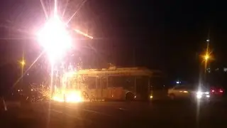 Trolleybus lost its horns