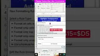 Excel Pro Trick : Highlights Designation Automatically in 