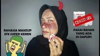 TUTORIAL MAKEUP ZOMBIE SUPER GAMPANG!! bahan-bahannya ada di dapur
