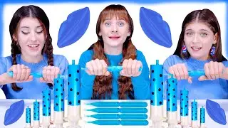ASMR Eating Only One Color Food Challenge! Blue Food By LiLiBu