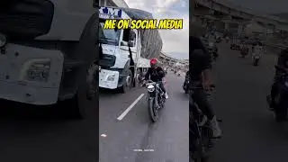 Bikers real-life vs social media life 😅😝 #biker #viralshorts #trendingshorts