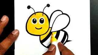How to draw a cute honey bee || Bee drawing step by step