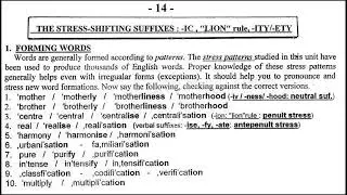 Stress Shifting Suffixes ▶️-ic, "lion rule"✅