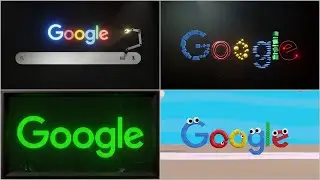 Google Logo Intro Compilation - light effects and cartoon characters