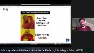 17. Fizik Haftası: Julia programlama dili ile diferansiyel denklemlerin çözümü (Taygun Bulmuş)