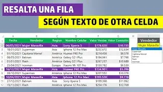 Highlight the color of a row based on the value of another cell