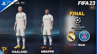 FIFA 23 4K- Mbappe & Haland - Real Madrid vs PSG - Final Champions League #ps4pro