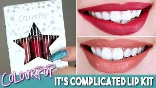 ColourPop It's Complicated Ultra Satin Lip Kit | Lip Swatches