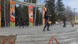 Фаер шоу, группа "Удаган", г.Ленск Якутия, 9 мая 2023г.