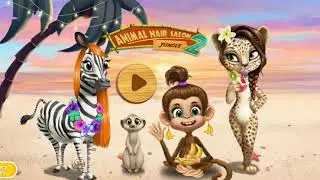 Anilmal hair salon jungle cartoon gameplay win fan princess