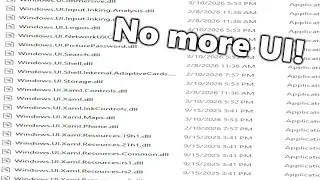 What happens if you delete the entire UI in Windows?