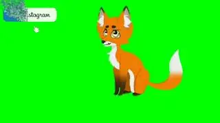 A fox sitting and talking green screen cartoon | green screen character | green screen animation