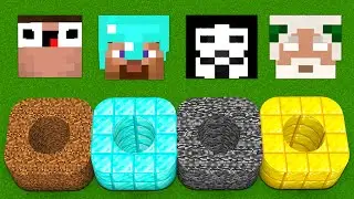 Minecraft : WHAT IS INSIDE CIRCLE HOLES 😱 - NOOB vs PRO vs HACKER vs GOD Challenge / Animation