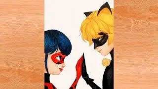 MIRACULOUS LADYBUG & CAT NOIR ❤️ | Miraculous Ladybug | How to draw Ladybug and Cat noir together