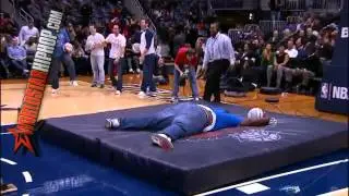 LOL! Fat Guy Fails Miserably Dunking From Trampoline - YouTube